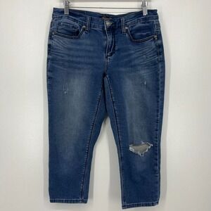 Seven7 Jeans Women's Size 6 Blue Girlfriend Capri Low Rise‎ Cropped